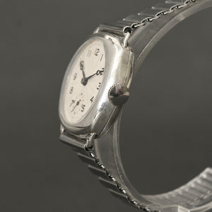 1935 CRUSADER Gents Swiss Silver Cushion Art Deco Watch