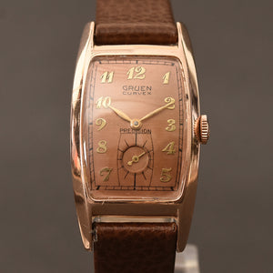 1941 GRUEN Curvex 'Trooper' Gents 14K Rose Gold Watch