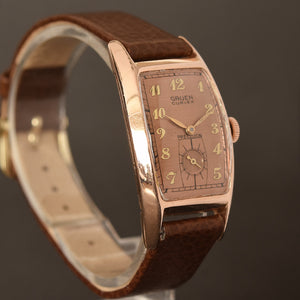 1941 GRUEN Curvex 'Trooper' Gents 14K Rose Gold Watch