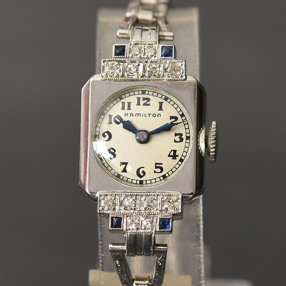 1936 HAMILTON USA 'Marcia' Ladies Art Deco 18K Gold Watch