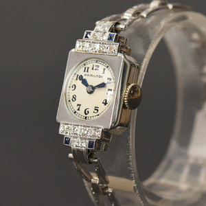 1936 HAMILTON USA 'Marcia' Ladies Art Deco 18K Gold Watch