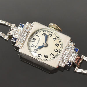 1936 HAMILTON USA 'Marcia' Ladies Art Deco 18K Gold Watch