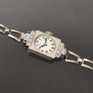 1936 HAMILTON USA 'Marcia' Ladies Art Deco 18K Gold Watch