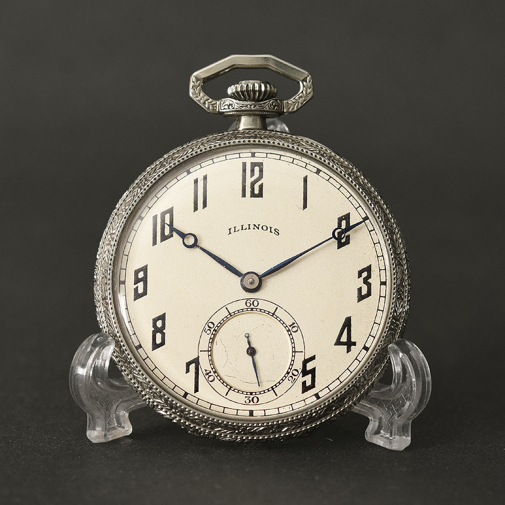 1921 ILLINOIS USA g. 406 Art Deco 12s Pocket Watch