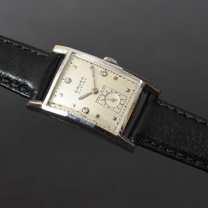 40s GRUEN Curvex 'Executive' 14K Gold/Diamonds Gents Dress Watch