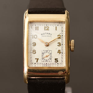 1946 ROTARY Maximus Gents 9K Gold Vintage Dress Watch