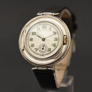 20s JEAN FINGER Swiss HERMETIC WW1 Trench Sterling Silver Watch