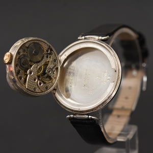 20s JEAN FINGER Swiss HERMETIC WW1 Trench Sterling Silver Watch