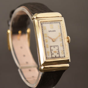 1940 GRUEN Swiss Art Deco Gents Dress Watch 501F-409