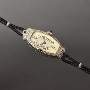 20s V&W Co. Ladies 18K Gold & Diamonds Art Deco Watch