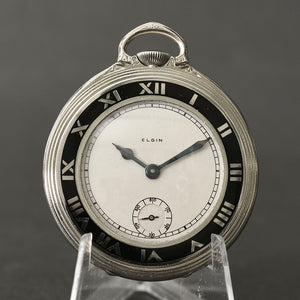 1931 ELGIN Grade 479 12s Art Deco Enamel Pocket Watch