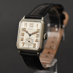 1928 GRUEN Guild Gents Octagon Art Deco Watch 179-27