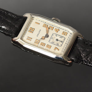 30s GRUEN 'Quadron' 14K Gold Gents Art Deco Watch 0S-67