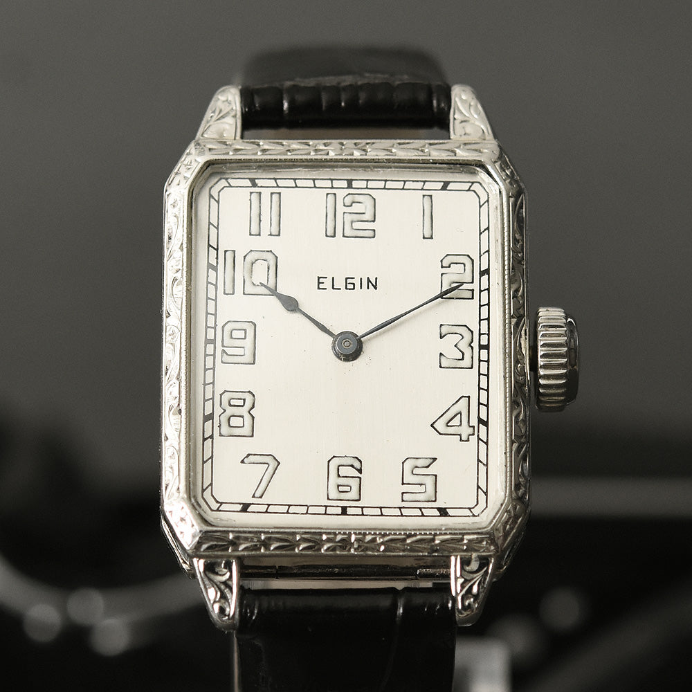 1925 ELGIN USA Art Deco 14K Gold Octagon Gents Watch