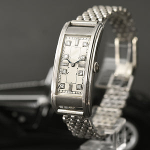 1940 AGASSIZ Gents Platinum/Diamonds Art Deco Dress Watch