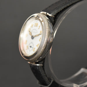 20s EBERHARD JF Swiss HERMETIC WW1 Trench Sterling Silver Watch