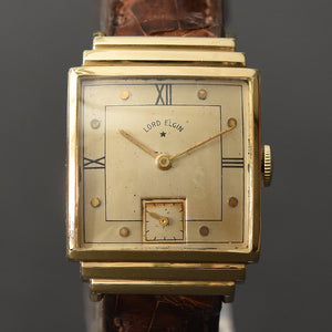 1945 LORD ELGIN 14K Gold Model 4505A Gents Dress Watch