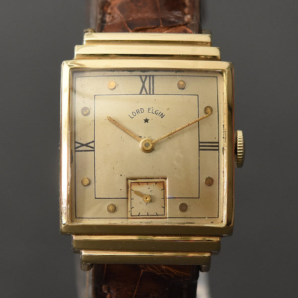 1945 LORD ELGIN 14K Gold Model 4505A Gents Dress Watch