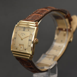 lord elgin vintage dress watch octagon shape mens 1945 LORD ELGIN 14K Gold Model 4505A Gents Dress Watch