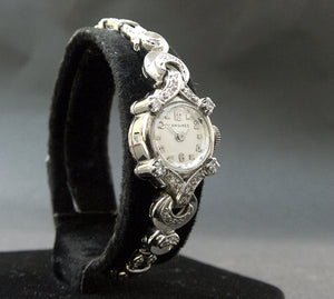1957 LONGINES Ladies 14K Gold/Diamonds Cocktail Watch