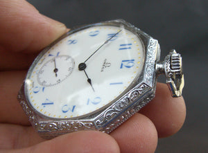 1911 OMEGA Swiss Enamel Dial Pocket Watch