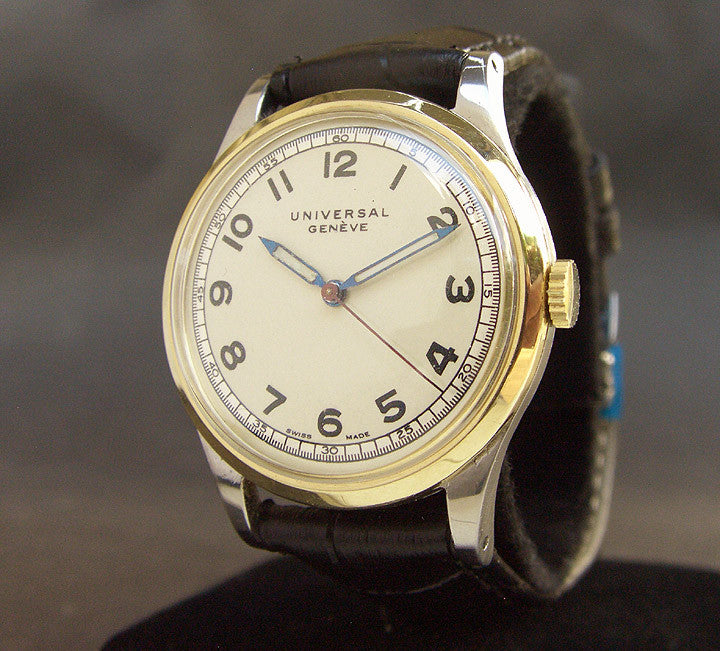 40s UNIVERSAL GENEVE Gents 14K/SLS Vintage Watch