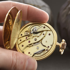 1920s Slim French 18K Gold Hi-Grade Pocket Watch