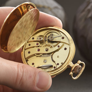 1920s Slim French 18K Gold Hi-Grade Pocket Watch