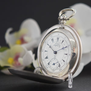 1895 MAKOULIAN Constantinopole Large Ottoman Market .875 Silver Hunter Pocket Watch