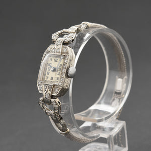30s NORWOOD Ladies Platinum & Diamonds Art Deco Watch