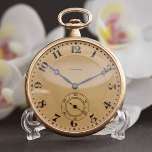 1914 LONGINES 14K Gold Slim Swiss Pocket Watch