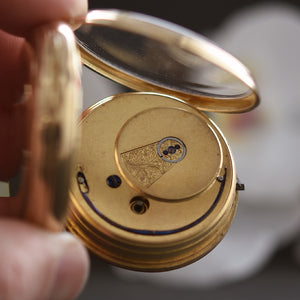 1839 RY 18K English Fusee Pocket Watch