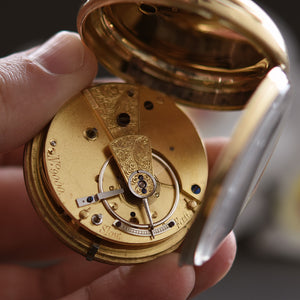 1839 RY 18K English Fusee Pocket Watch