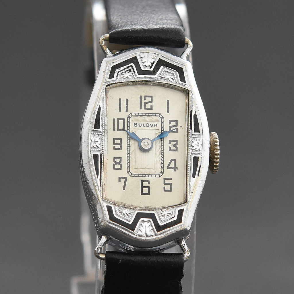 1927 BULOVA Ladies Art Deco Enamel Watch