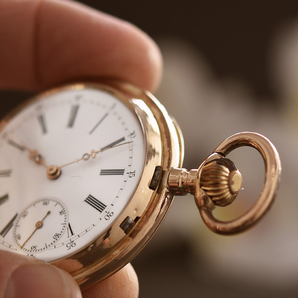 1910s SWISS Chronograph / Quarter Repeater 14K Gold Large Pocket Watch