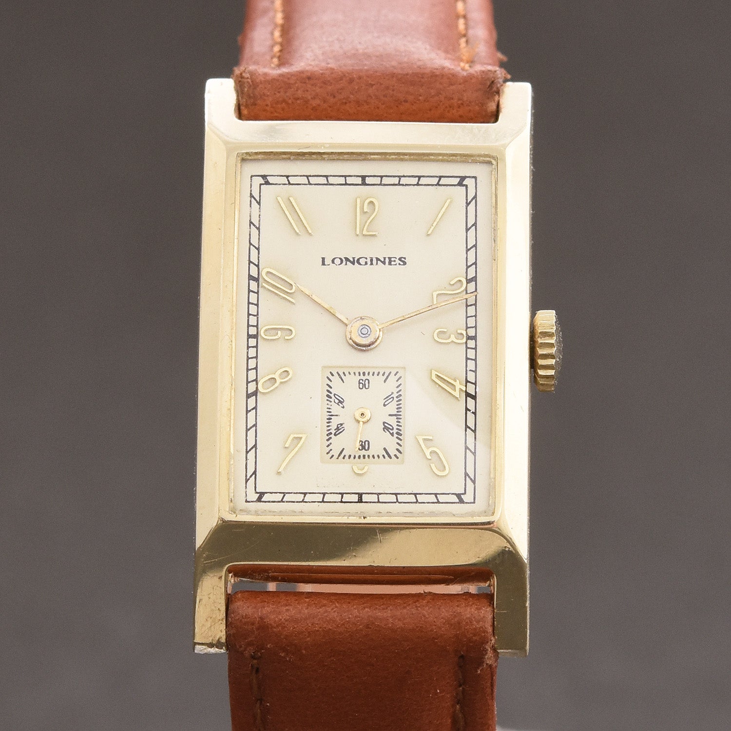 1943 LONGINES Gents 14K Solid Gold Vintage Dress Watch