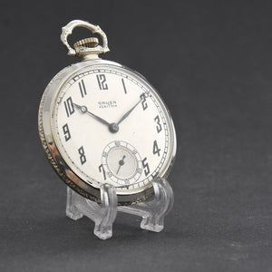 20s GRUEN VeriThin V7 Swiss Art Deco Pocket Watch