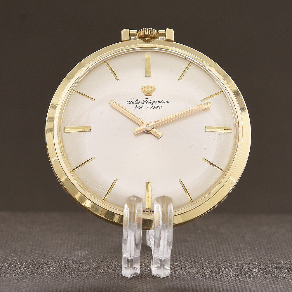 60s JULES JURGENSEN 14K Solid Gold Ladies Pendant/Pocket Watch