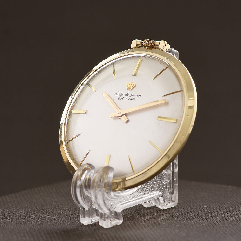 60s JULES JURGENSEN 14K Solid Gold Ladies Pendant/Pocket Watch