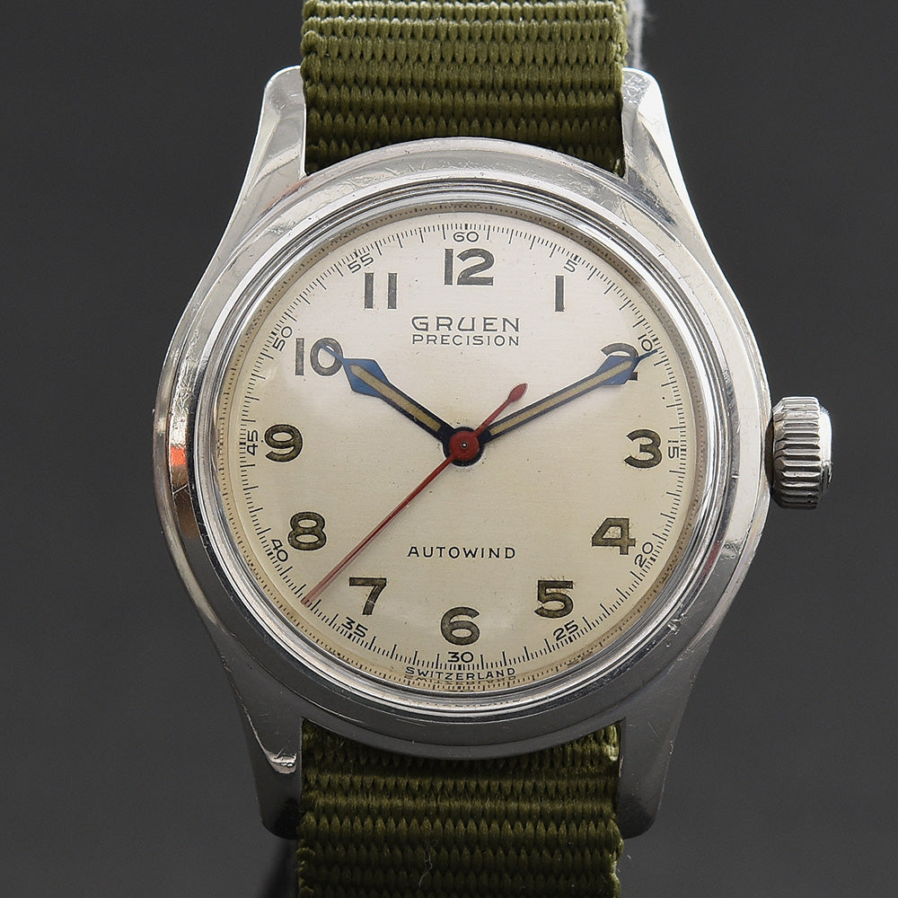 1951 GRUEN 'Autowind Ace' Bumper Gents Military Style Watch