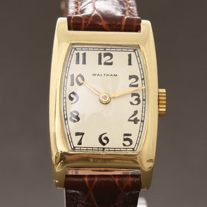 1935 WALTHAM USA Gents 14K Gold Art Deco Dress Watch