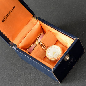 50s Gübelin Swiss Guilloche/enamel Pendant Watch w/Box