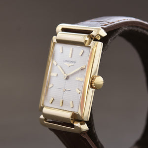 1955 LONGINES 'Pres. Roosevelt Gents 14K Gold Dress Watch