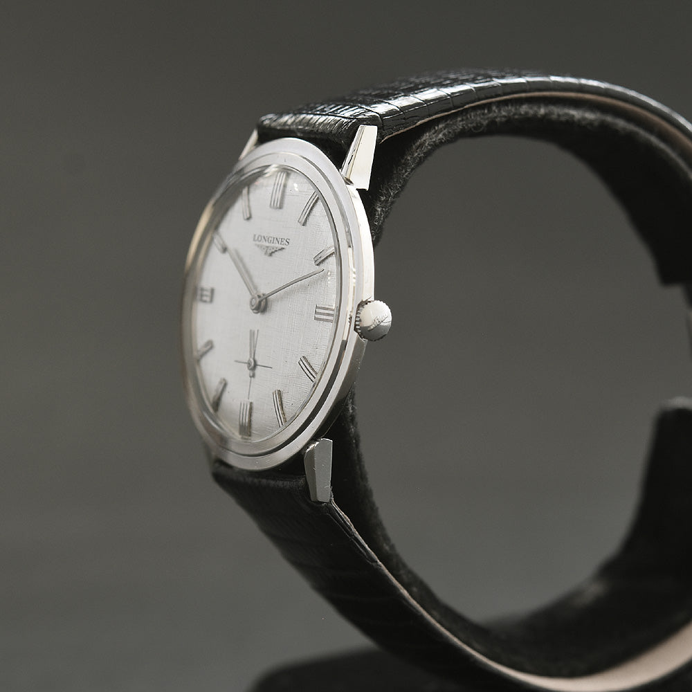 1959 LONGINES Gents 14K Solid White Gold Slim Dress Watch