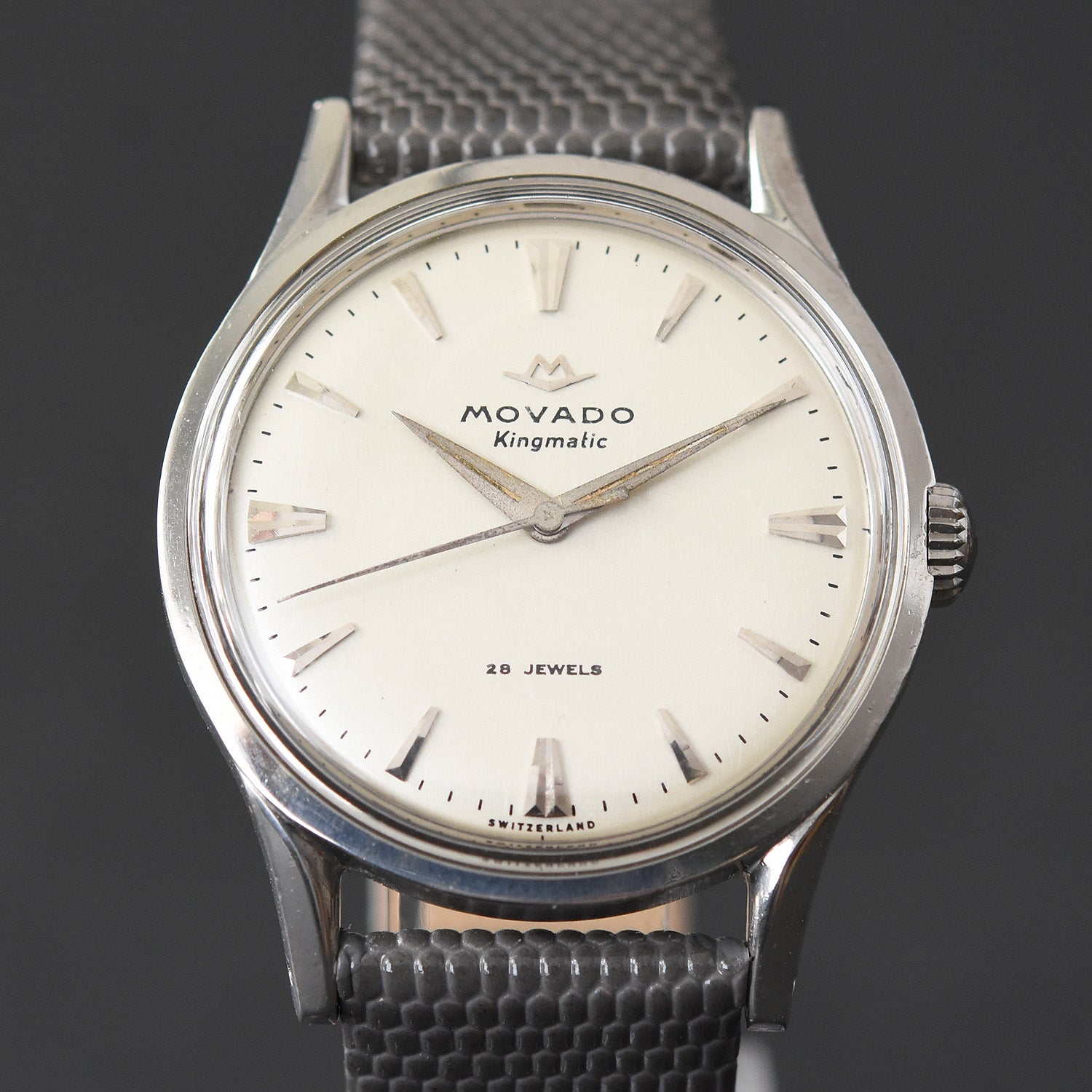 Stainless Steel Movado Kingmatic 28 Jewels 50s MOVADO Kingmatic