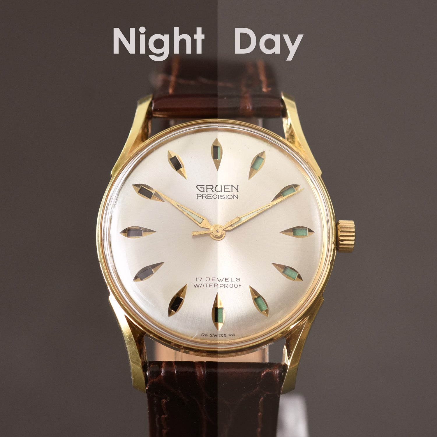 60s GRUEN Precision 'Day - Night' Gents Vintage Watch