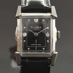 1953 BULOVA USA 'Clifton' Gents Black Dial Dress Watch