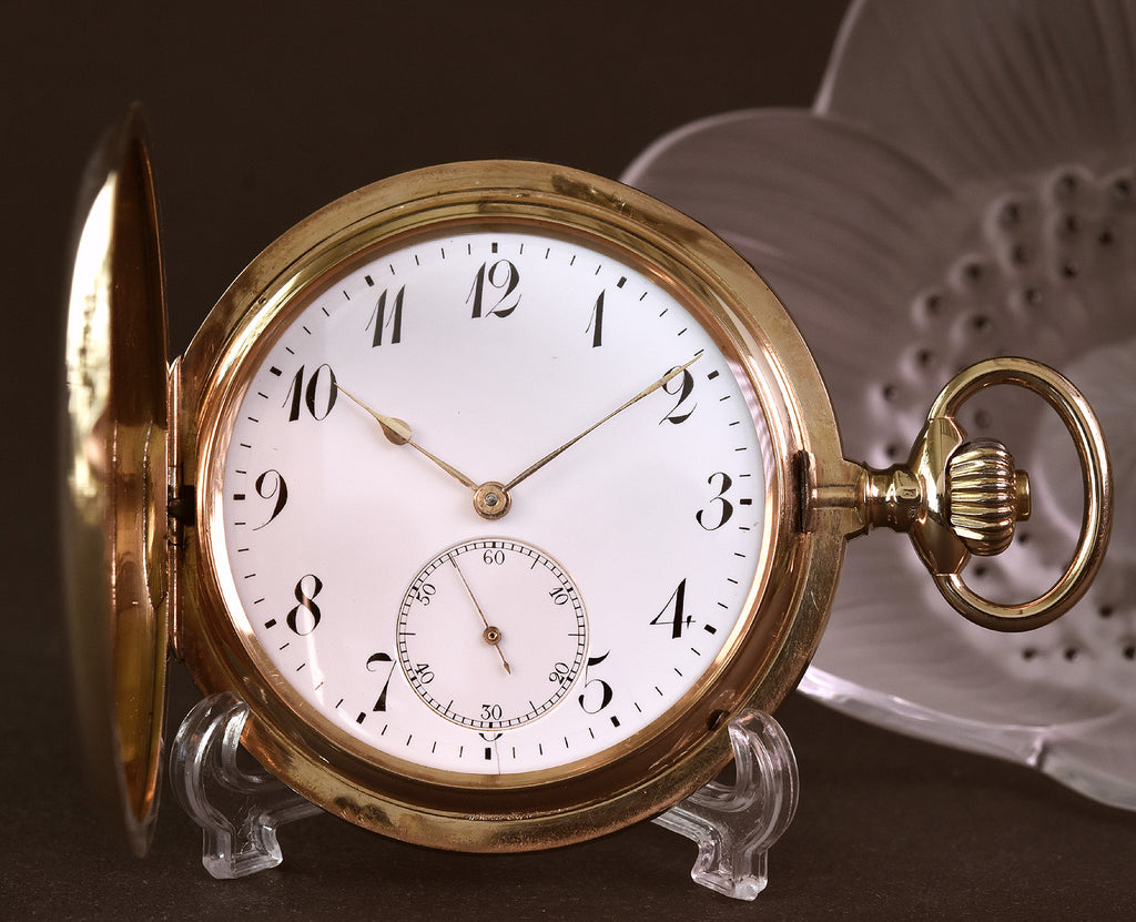 1907 IWC Schaffhausen 14K Gold Hunter/Savonette Pocket Watch