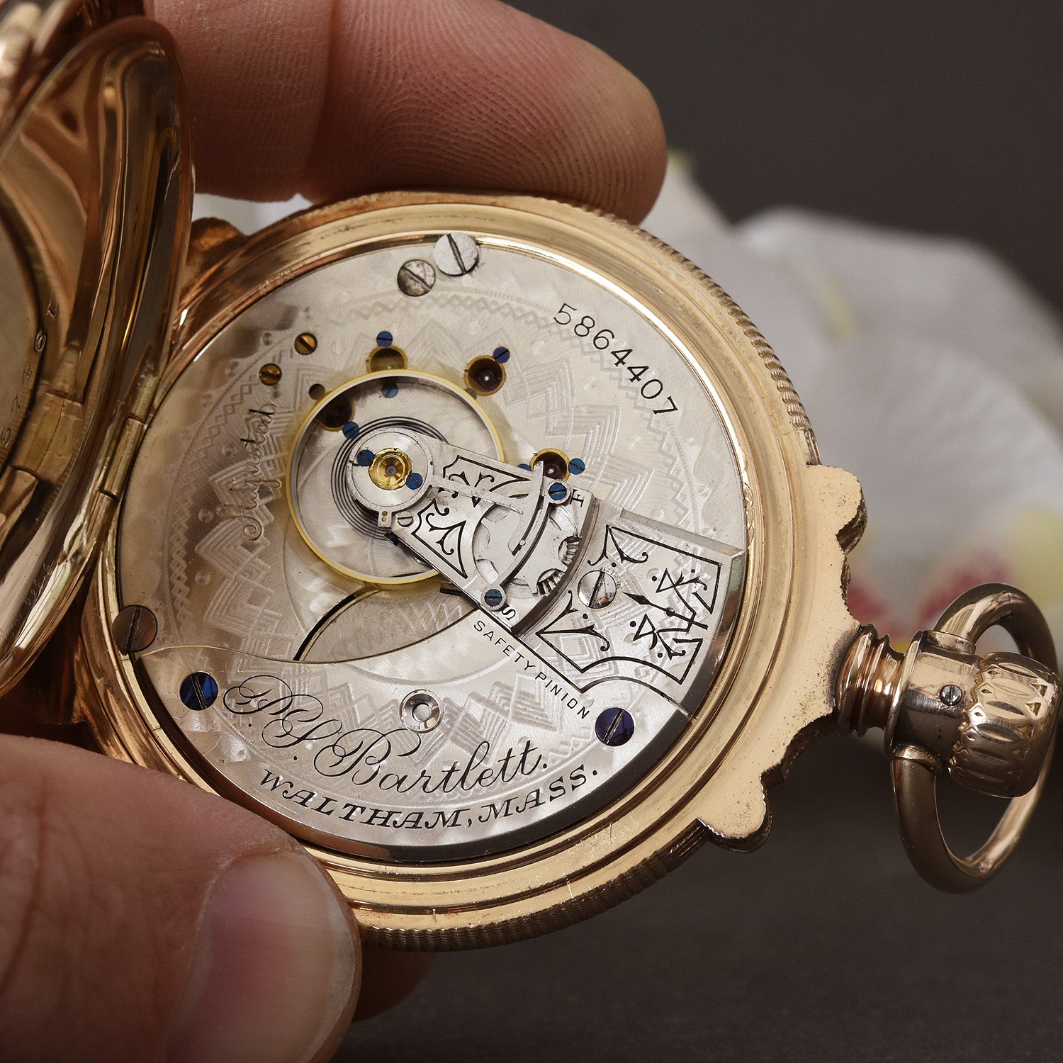 1895 Am. WALTHAM P.S. Bartlett 14K Gold Hunter 18s Pocket Watch