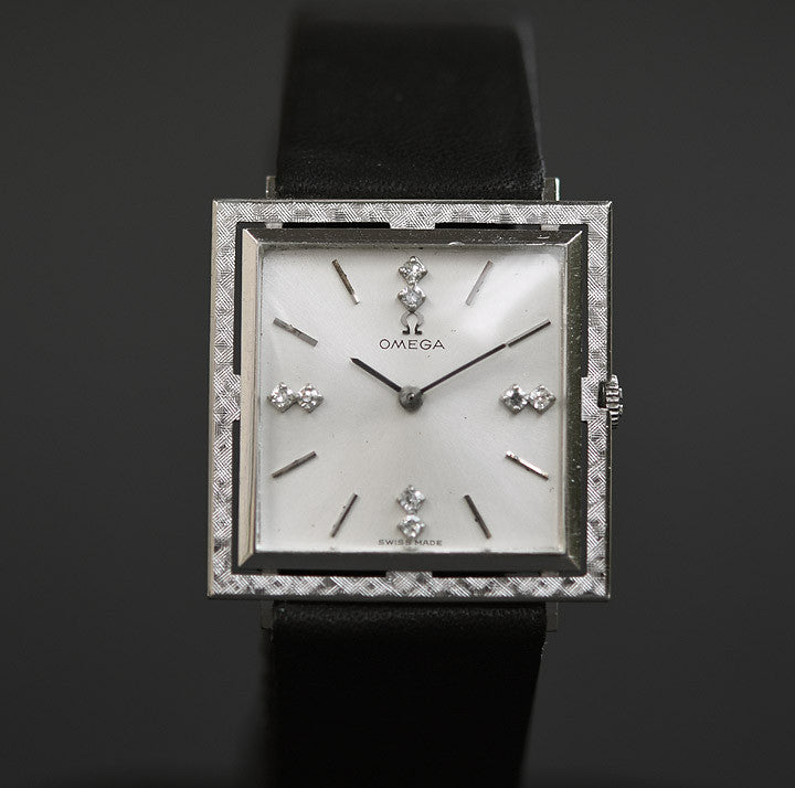 1966 OMEGA Gents 14K Solid White Gold Dress Watch D6650